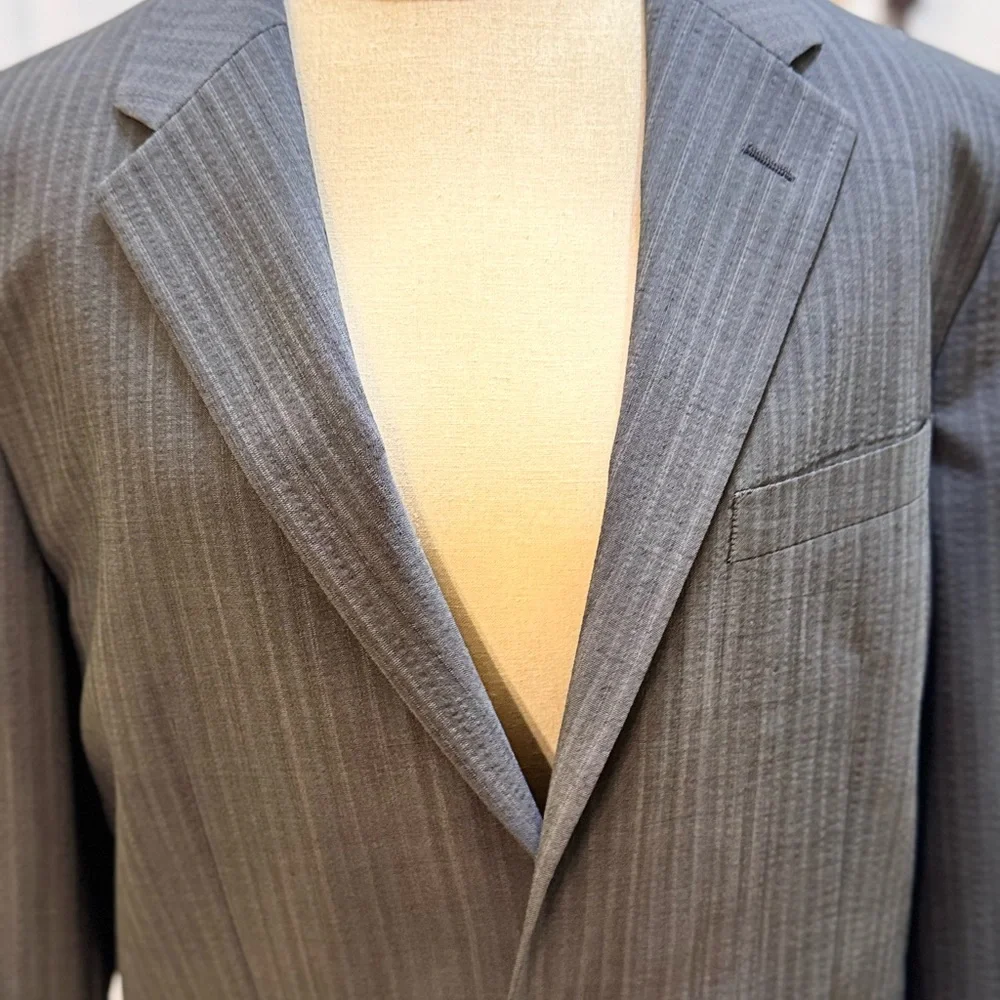 Theory Men's Gray Pinstripe Blazer